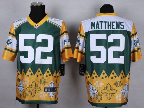 Nike Packers #52 Clay Matthews Green Men's Stitched NFL Elite Noble Fashion Jersey