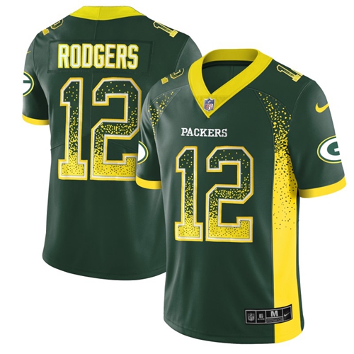 Nike Packers #12 Aaron Rodgers Green Team Color Men's Stitched NFL Limited Rush Drift Fashion Jersey