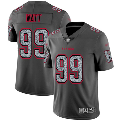 Texans #99 J.J. Watt Gray Static Men's Stitched Football Vapor Untouchable Limited Jersey - Click Image to Close