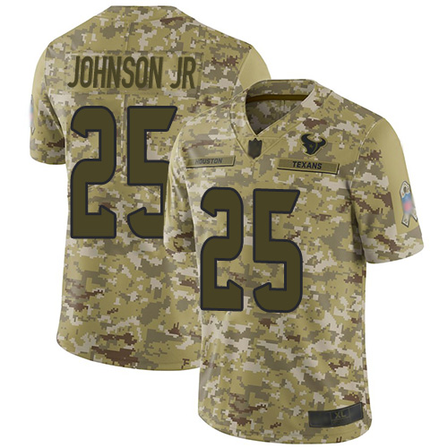 Texans #25 Duke Johnson Jr Camo Men's Stitched Football Limited 2018 Salute To Service Jersey - Click Image to Close