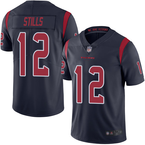 Texans #12 Kenny Stills Navy Blue Men's Stitched Football Limited Rush Jersey