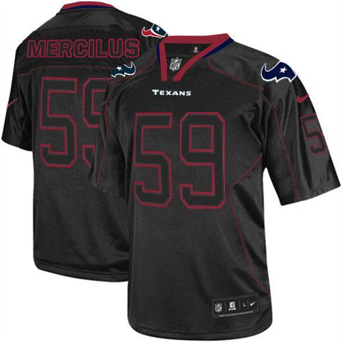 Nike Texans #59 Whitney Mercilus Lights Out Black Men's Stitched NFL Elite Jersey