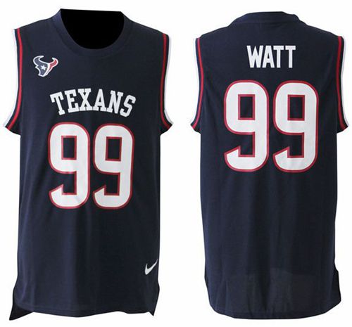 Nike Texans #99 J.J. Watt Navy Blue Team Color Men's Stitched NFL Limited Tank Top Jersey