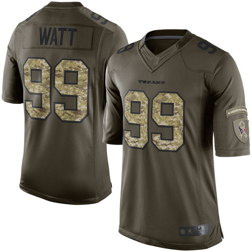 Texans #99 J.J. Watt Green Men's Stitched Football Limited 2015 Salute to Service Jersey - Click Image to Close