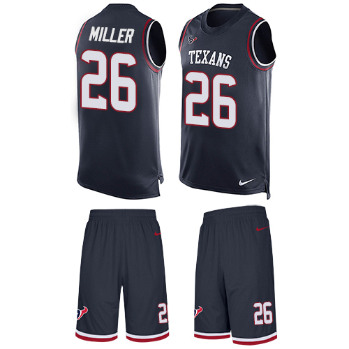 Nike Texans #26 Lamar Miller Navy Blue Team Color Men's Stitched NFL Limited Tank Top Suit Jersey