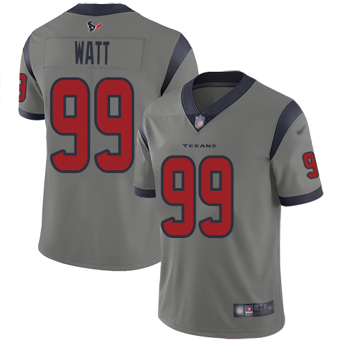 Texans #99 J.J. Watt Gray Men's Stitched Football Limited Inverted Legend Jersey - Click Image to Close