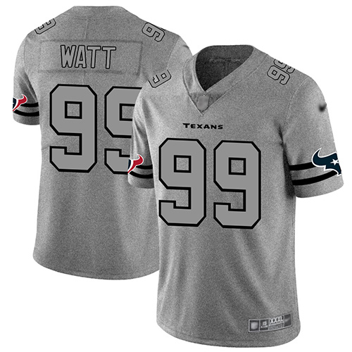 Texans #99 J.J. Watt Gray Men's Stitched Football Limited Team Logo Gridiron Jersey