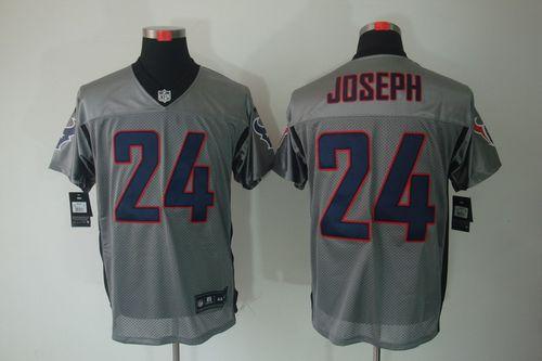 Nike Texans #24 Johnathan Joseph Grey Shadow Men's Stitched NFL Elite Jersey