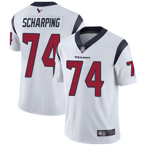 Texans #74 Max Scharping White Men's Stitched Football Vapor Untouchable Limited Jersey