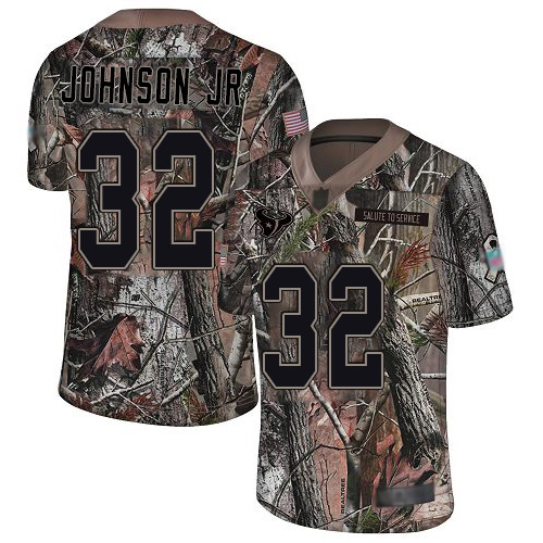 Texans #32 Lonnie Johnson Jr. Camo Men's Stitched Football Limited Rush Realtree Jersey - Click Image to Close