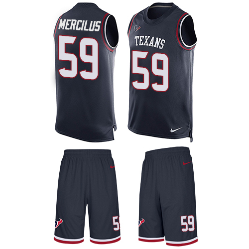 Nike Texans #59 Whitney Mercilus Navy Blue Team Color Men's Stitched NFL Limited Tank Top Suit Jersey