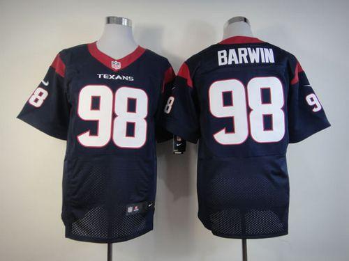 Nike Texans #98 Connor Barwin Navy Blue Team Color Men's Stitched NFL Elite Jersey