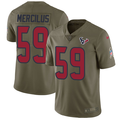 Nike Texans #59 Whitney Mercilus Olive Men's Stitched NFL Limited 2017 Salute to Service Jersey - Click Image to Close