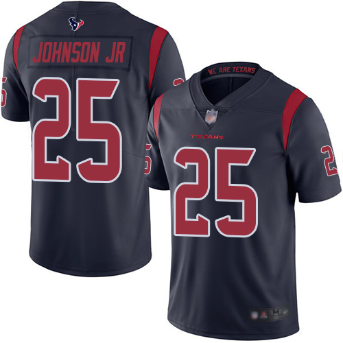 Texans #25 Duke Johnson Jr Navy Blue Men's Stitched Football Limited Rush Jersey