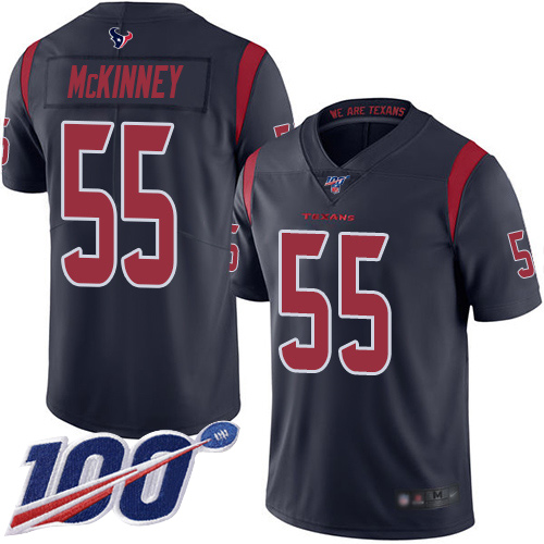 Texans #55 Benardrick McKinney Navy Blue Men's Stitched Football Limited Rush 100th Season Jersey