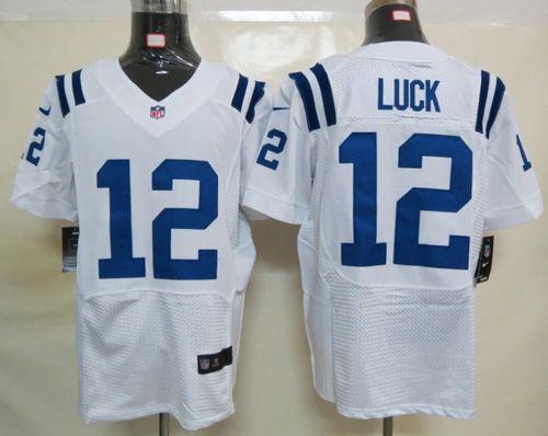 Nike Colts #12 Andrew Luck White Men's Stitched NFL Elite Jersey