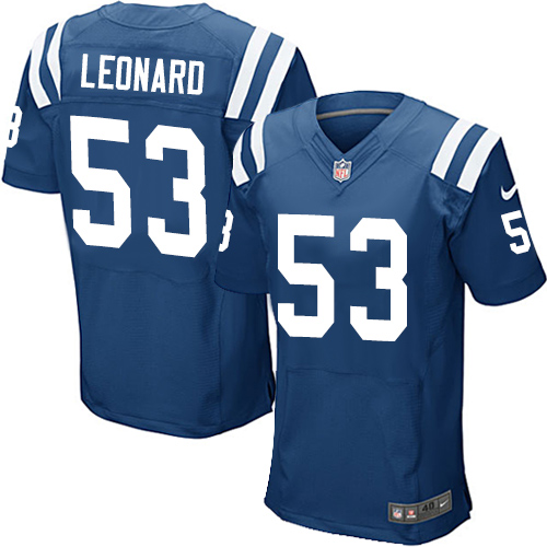 Nike Colts #53 Darius Leonard Royal Blue Team Color Men's Stitched NFL Elite Jersey