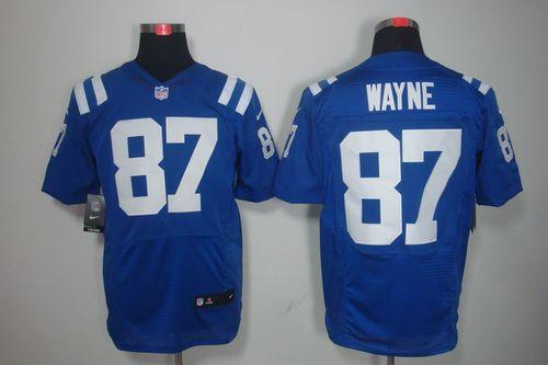 Nike Colts #87 Reggie Wayne Royal Blue Team Color Men's Stitched NFL Elite Jersey