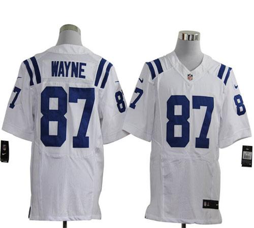 Nike Colts #87 Reggie Wayne White Men's Stitched NFL Elite Jersey