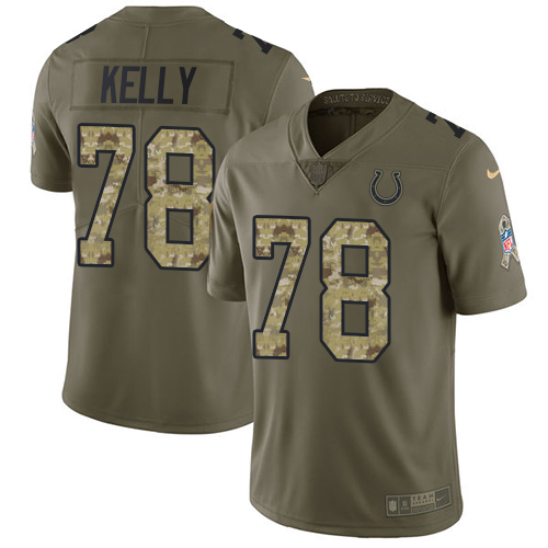 Nike Colts #78 Ryan Kelly Olive/Camo Men's Stitched NFL Limited 2017 Salute To Service Jersey - Click Image to Close