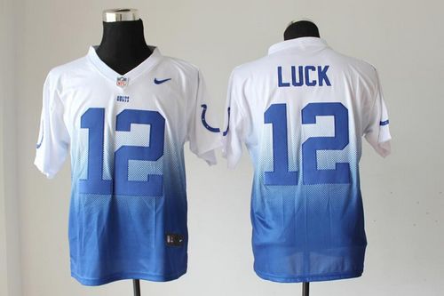 Nike Colts #12 Andrew Luck Royal Blue/White Men's Stitched NFL Elite Fadeaway Fashion Jersey