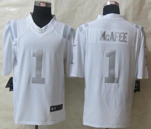 Nike Colts #1 Pat McAfee White Men's Stitched NFL Limited Platinum Jersey