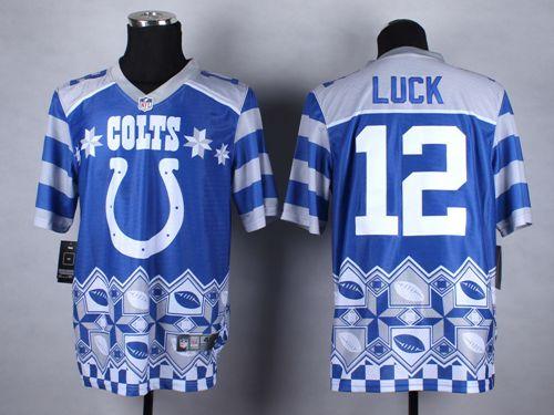 Nike Colts #12 Andrew Luck Royal Blue Men's Stitched NFL Elite Noble Fashion Jersey