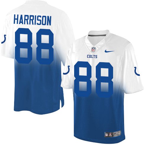 Nike Colts #88 Marvin Harrison Royal Blue/White Men's Stitched NFL Elite Fadeaway Fashion Jersey