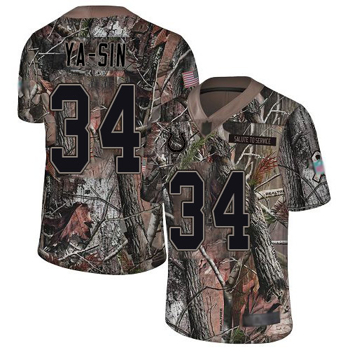 Colts #34 Rock Ya-Sin Camo Men's Stitched Football Limited Rush Realtree Jersey