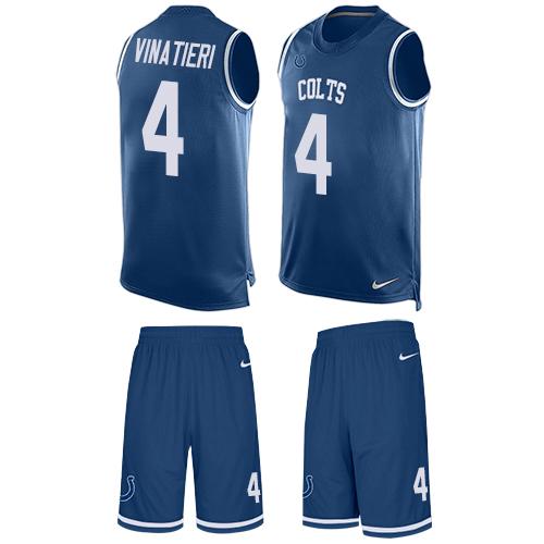 Nike Colts #4 Adam Vinatieri Royal Blue Team Color Men's Stitched NFL Limited Tank Top Suit Jersey