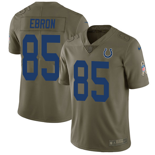 Nike Colts #85 Eric Ebron Olive Men's Stitched NFL Limited 2017 Salute To Service Jersey - Click Image to Close