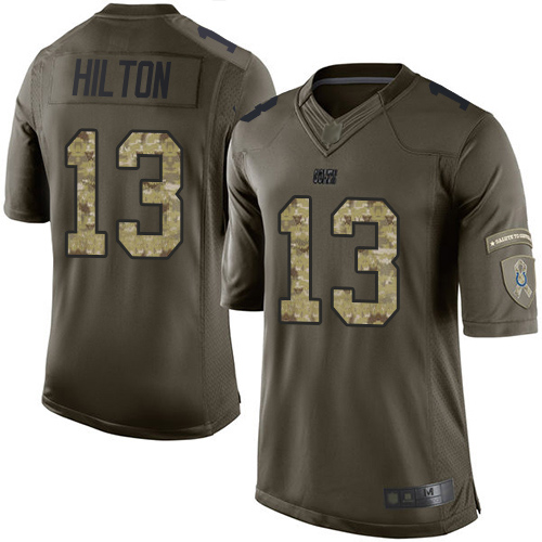 Colts #13 T.Y. Hilton Green Men's Stitched Football Limited 2015 Salute to Service Jersey