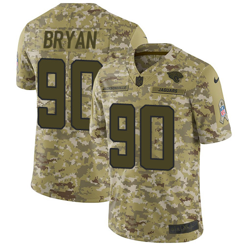 Nike Jaguars #90 Taven Bryan Camo Men's Stitched NFL Limited 2018 Salute To Service Jersey - Click Image to Close