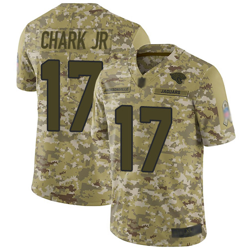 Jaguars #17 DJ Chark Jr Camo Men's Stitched Football Limited 2018 Salute To Service Jersey - Click Image to Close