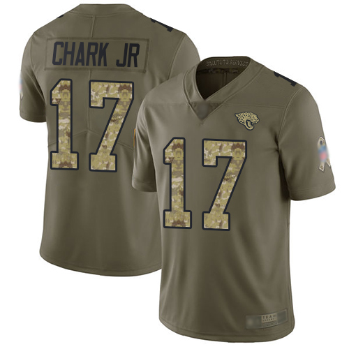 Jaguars #17 DJ Chark Jr Olive/Camo Men's Stitched Football Limited 2017 Salute To Service Jersey