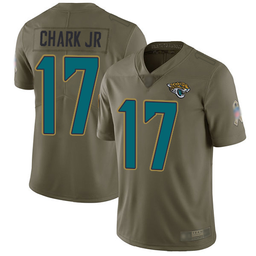 Jaguars #17 DJ Chark Jr Olive Men's Stitched Football Limited 2017 Salute To Service Jersey