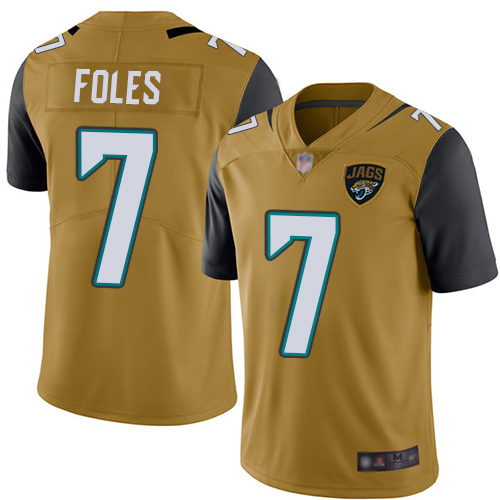 Nike Jaguars #7 Nick Foles Gold Men's Stitched NFL Limited Rush Jersey