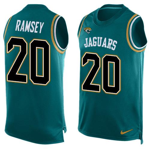 Nike Jaguars #20 Jalen Ramsey Teal Green Alternate Men's Stitched NFL Limited Tank Top Jersey - Click Image to Close