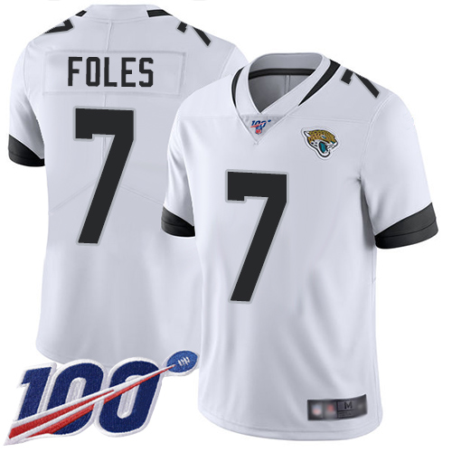 Jaguars #7 Nick Foles White Men's Stitched Football 100th Season Vapor Limited Jersey - Click Image to Close