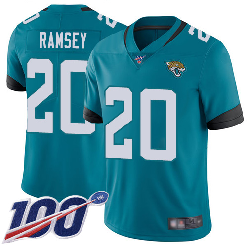 Jaguars #20 Jalen Ramsey Teal Green Alternate Men's Stitched Football 100th Season Vapor Limited Jersey - Click Image to Close