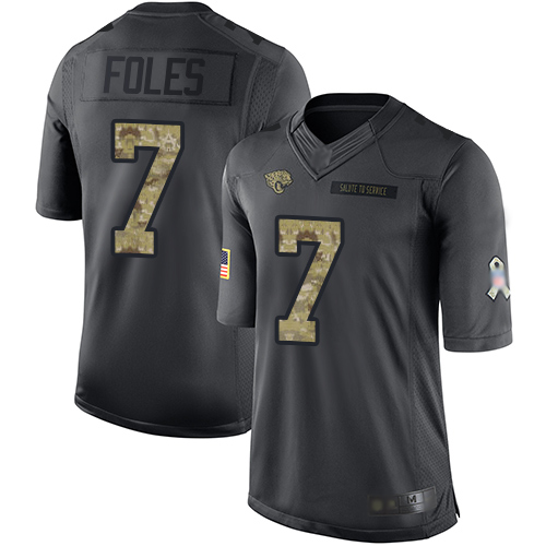 Nike Jaguars #7 Nick Foles Black Men's Stitched NFL Limited 2016 Salute To Service Jersey