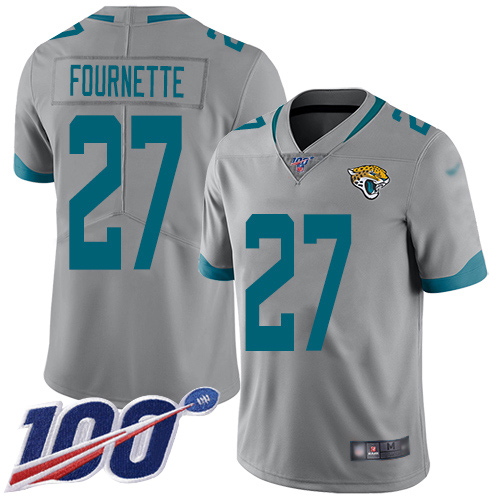 Jaguars #27 Leonard Fournette Silver Men's Stitched Football Limited Inverted Legend 100th Season Jersey