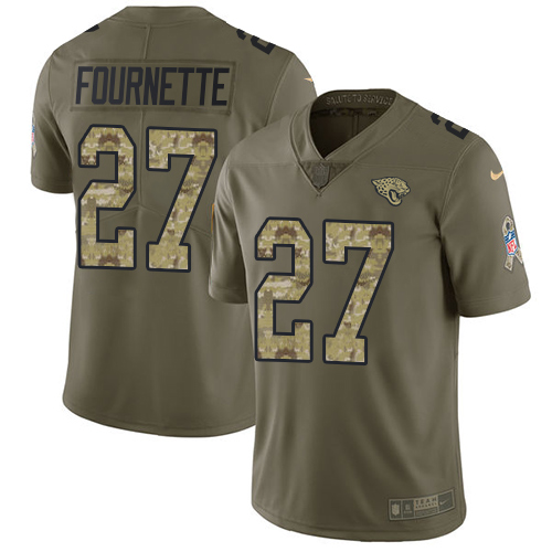 Nike Jaguars #27 Leonard Fournette Olive/Camo Men's Stitched NFL Limited 2017 Salute To Service Jersey