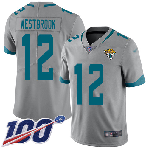 Jaguars #12 Dede Westbrook Silver Men's Stitched Football Limited Inverted Legend 100th Season Jersey