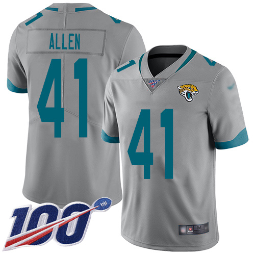 Jaguars #41 Josh Allen Silver Men's Stitched Football Limited Inverted Legend 100th Season Jersey