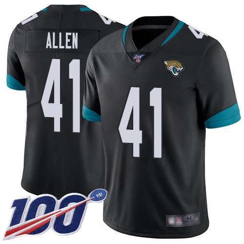 Jaguars #41 Josh Allen Black Team Color Men's Stitched Football 100th Season Vapor Limited Jersey - Click Image to Close