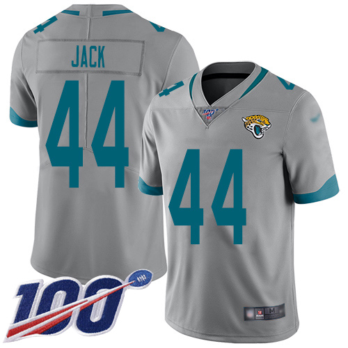 Jaguars #44 Myles Jack Silver Men's Stitched Football Limited Inverted Legend 100th Season Jersey