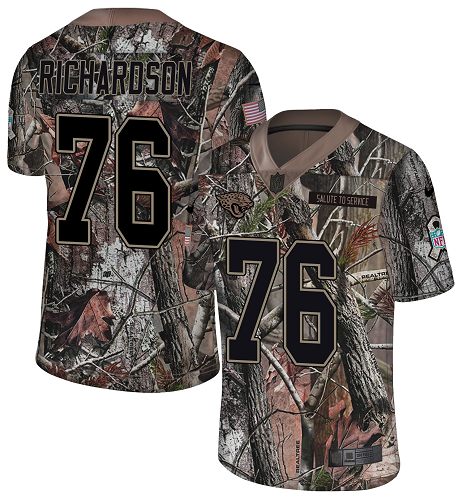 Nike Jaguars #76 Will Richardson Camo Men's Stitched NFL Limited Rush Realtree Jersey