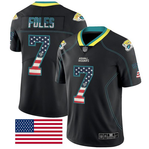 Nike Jaguars #7 Nick Foles Black Men's Stitched NFL Limited Rush USA Flag Jersey