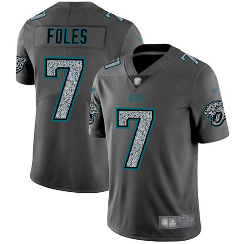 Jaguars #7 Nick Foles Gray Static Men's Stitched Football Vapor Untouchable Limited Jersey